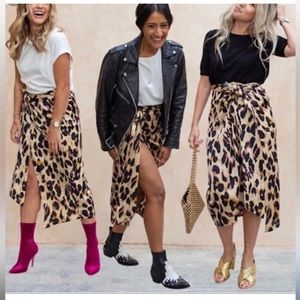 COPY - Never Fully Dressed leopard print wrap skirt size small